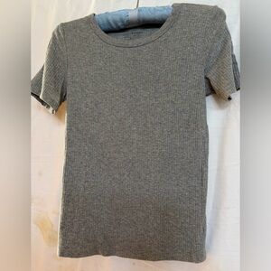 Lucky Brand S gray ribbed SS tee shirt